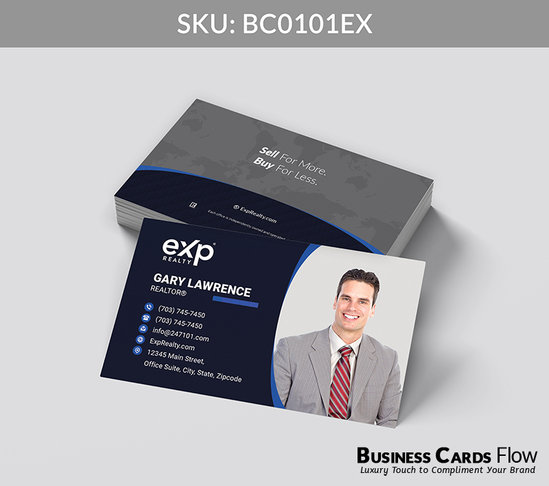 Business Cards Flow eXp Realty Business Cards BC0101EX Style 24 - Choose from premium paper stocks, shapes and sizes. Custom cards, made your way. Shop Now! Custom premium business cards ship free. eXp Realty Business Cards - BC0101EX Realtors Business Cards Flow for eXp Realty