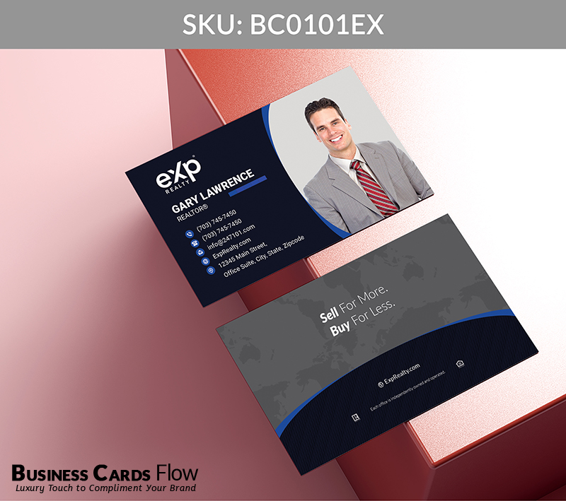 Business Cards Flow eXp Realty Business Cards BC0101EX Style 5 - Choose from premium paper stocks, shapes and sizes. Custom cards, made your way. Shop Now! Custom premium business cards ship free. eXp Realty Business Cards - BC0101EX Realtors Business Cards Flow for eXp Realty