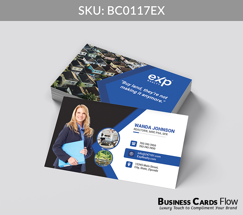 Business Cards Flow eXp Realty Business Cards BC0117EX Style 24 - Choose from premium paper stocks, shapes and sizes. Custom cards, made your way. Shop Now! Custom premium business cards ship free. eXp Realty Business Cards - BC0117EX Realtors Business Cards Flow for eXp Realty
