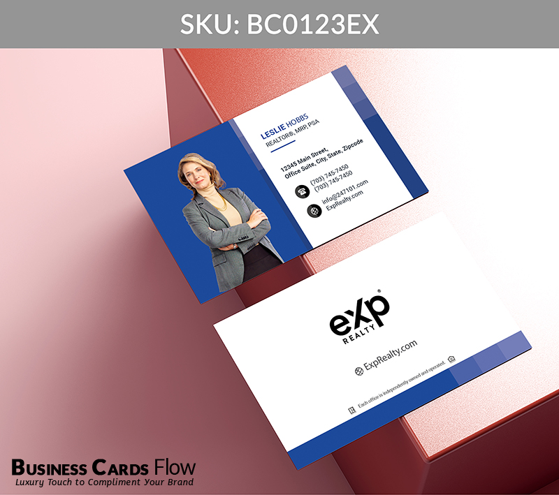 Business Cards Flow eXp Realty Business Cards BC0123EX Style 5 - Choose from premium paper stocks, shapes and sizes. Custom cards, made your way. Shop Now! Custom premium business cards ship free. eXp Realty Business Cards - BC0123EX Realtors Business Cards Flow for eXp Realty