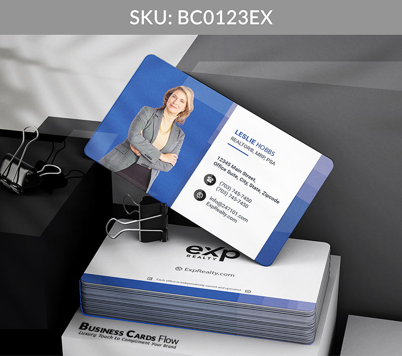 Business Cards Flow eXp Realty Business Cards BC0123EX Style 8 - Choose from premium paper stocks, shapes and sizes. Custom cards, made your way. Shop Now! Custom premium business cards ship free. eXp Realty Business Cards - BC0123EX Realtors Business Cards Flow for eXp Realty