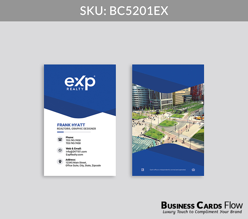 Business Cards Flow eXp Realty Business Cards BC5201EX Style 28 - Choose from premium paper stocks, shapes and sizes. Custom cards, made your way. Shop Now! Custom premium business cards ship free. Realtors Business Cards Flow for eXp Realty