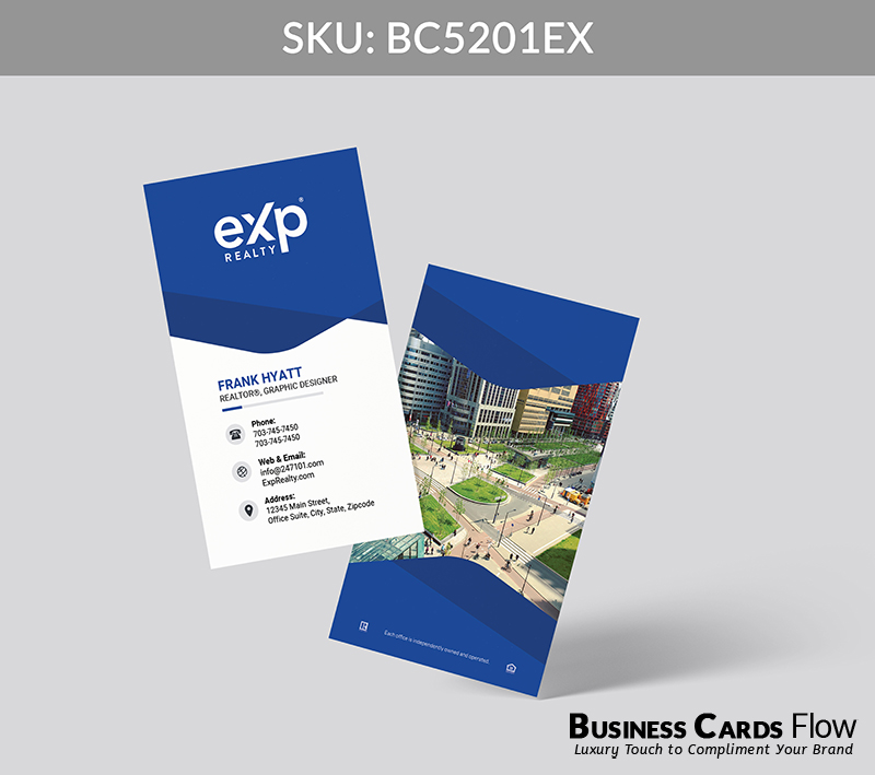 Business Cards Flow eXp Realty Business Cards BC5201EX Style 30 - Choose from premium paper stocks, shapes and sizes. Custom cards, made your way. Shop Now! Custom premium business cards ship free. Realtors Business Cards Flow for eXp Realty