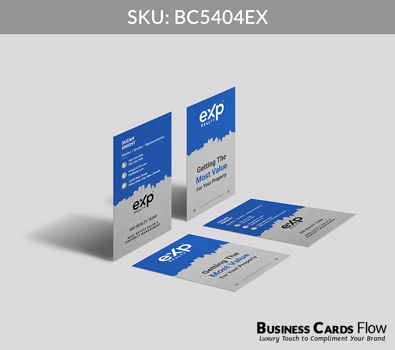 Business Cards Flow eXp Realty Business Cards BC5404EX Style 29 - Choose from premium paper stocks, shapes and sizes. Custom cards, made your way. Shop Now! Custom premium business cards ship free. eXp Realty Business Cards - BC5404EX Realtors Business Cards Flow for eXp Realty