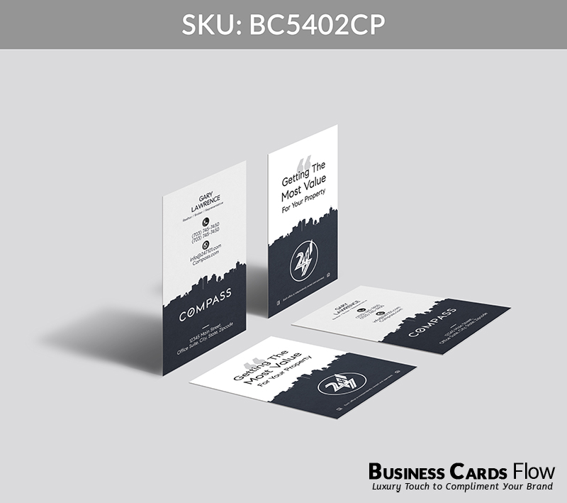 Business Cards Flow Compass Business Cards BC5402CP Style 29 - Choose from premium paper stocks, shapes and sizes. Custom cards, made your way. Shop Now! Custom premium business cards ship free. Compass Business Cards - BC5402CP Realtors Business Cards Flow for Compass