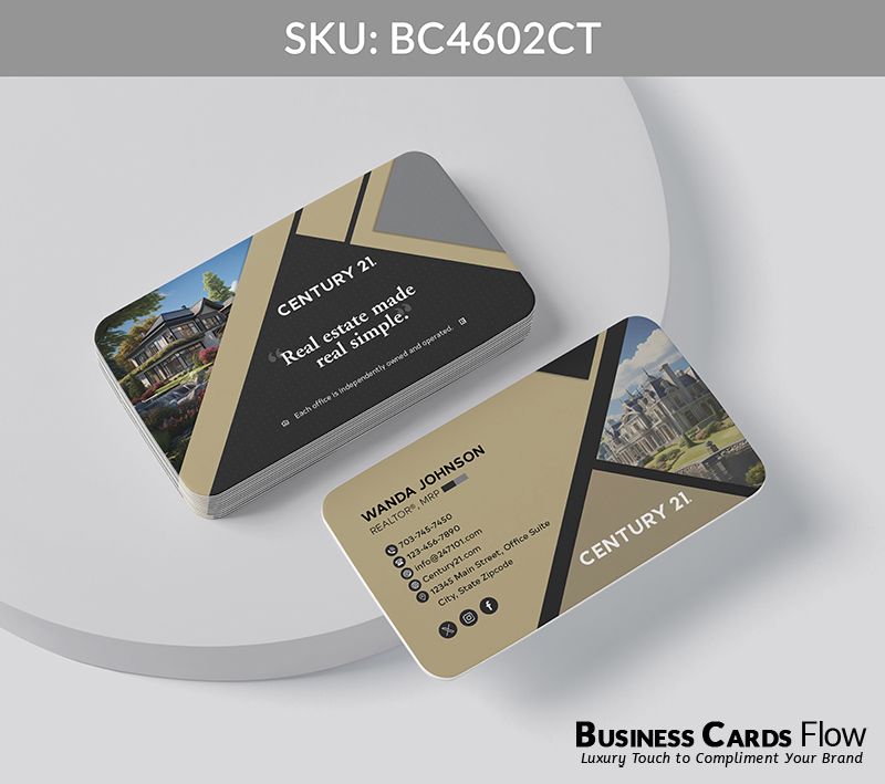 Business Cards Flow Century 21 Business Cards BC4602CT Style 20 - Business Cards Flow - Choose from premium paper stocks, shapes and sizes. Custom cards, made your way. Shop Now! Custom premium business cards ship free.