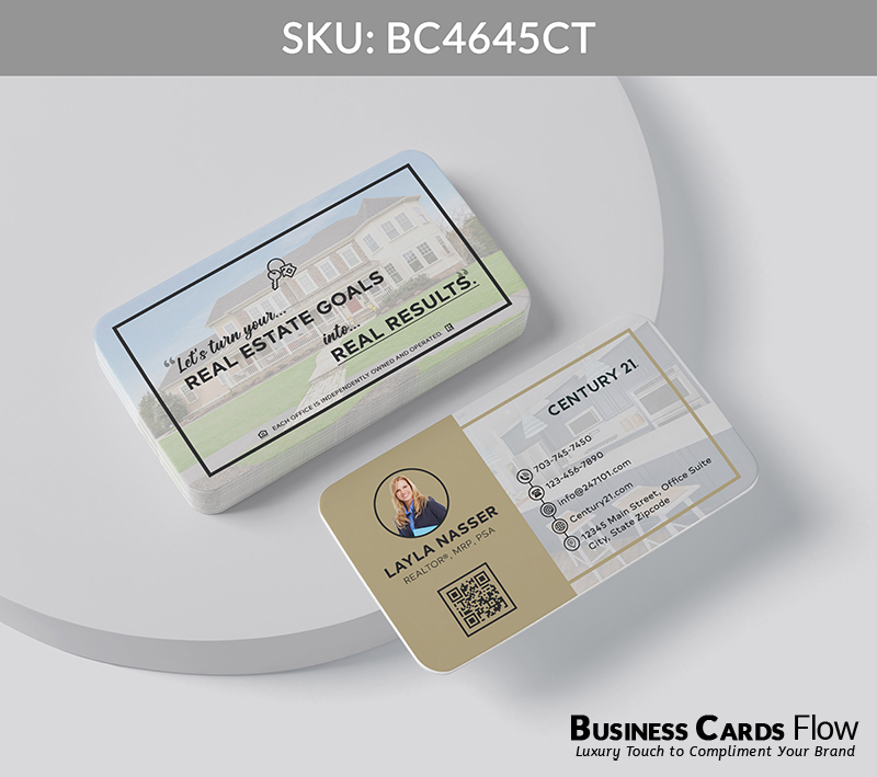 Business Cards Flow Century 21 Business Cards BC4645CT Style 20 - Business Cards Flow - Choose from premium paper stocks, shapes and sizes. Custom cards, made your way. Shop Now! Custom premium business cards ship free.