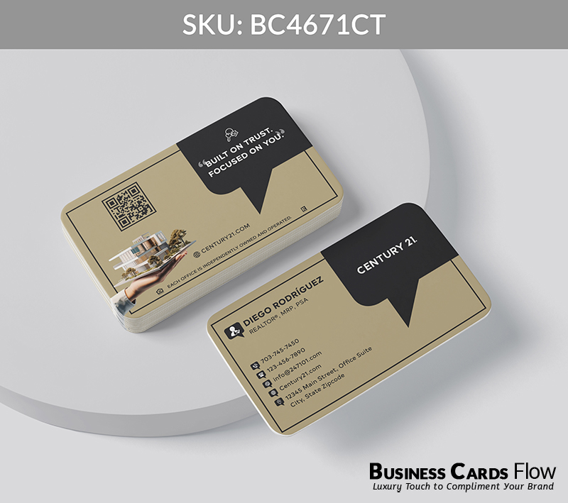 Business Cards Flow Century 21 Business Cards BC4671CT Style 20 - Business Cards Flow - Choose from premium paper stocks, shapes and sizes. Custom cards, made your way. Shop Now! Custom premium business cards ship free.