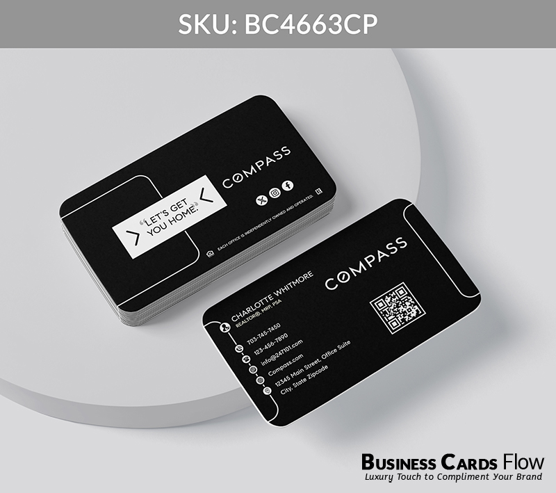 Business Cards Flow Compass Business Cards BC4663CP Style 20 - Business Cards Flow - Choose from premium paper stocks, shapes and sizes. Custom cards, made your way. Shop Now! Custom premium business cards ship free.