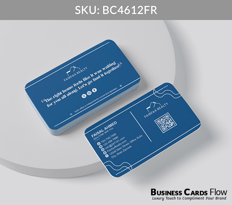 Business Cards Flow Fairfax Realty Business Cards BC4612FR Style 20 - Business Cards Flow - Choose from premium paper stocks, shapes and sizes. Custom cards, made your way. Shop Now! Custom premium business cards ship free.