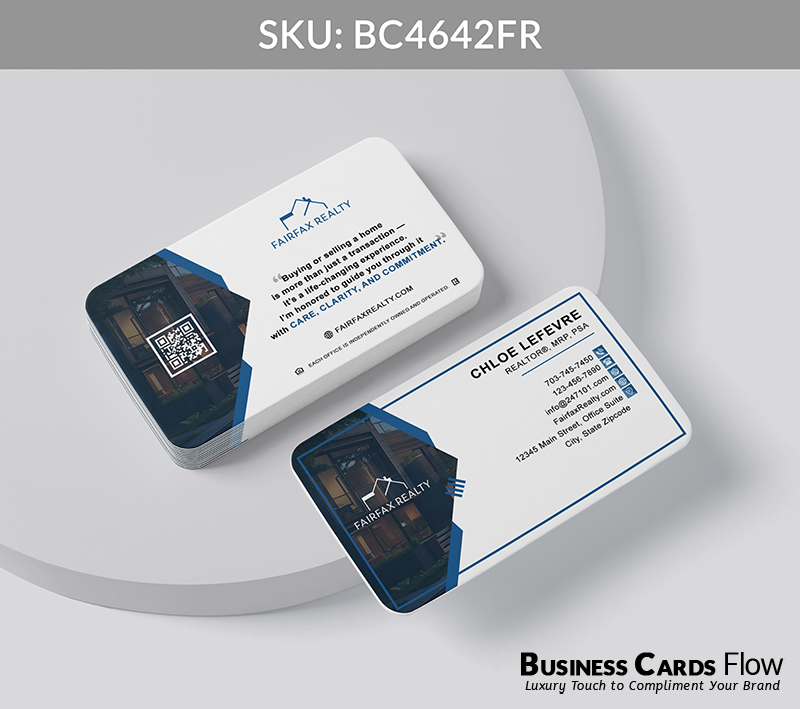 Business Cards Flow Fairfax Realty Business Cards BC4642FR Style 20 - Business Cards Flow - Choose from premium paper stocks, shapes and sizes. Custom cards, made your way. Shop Now! Custom premium business cards ship free.