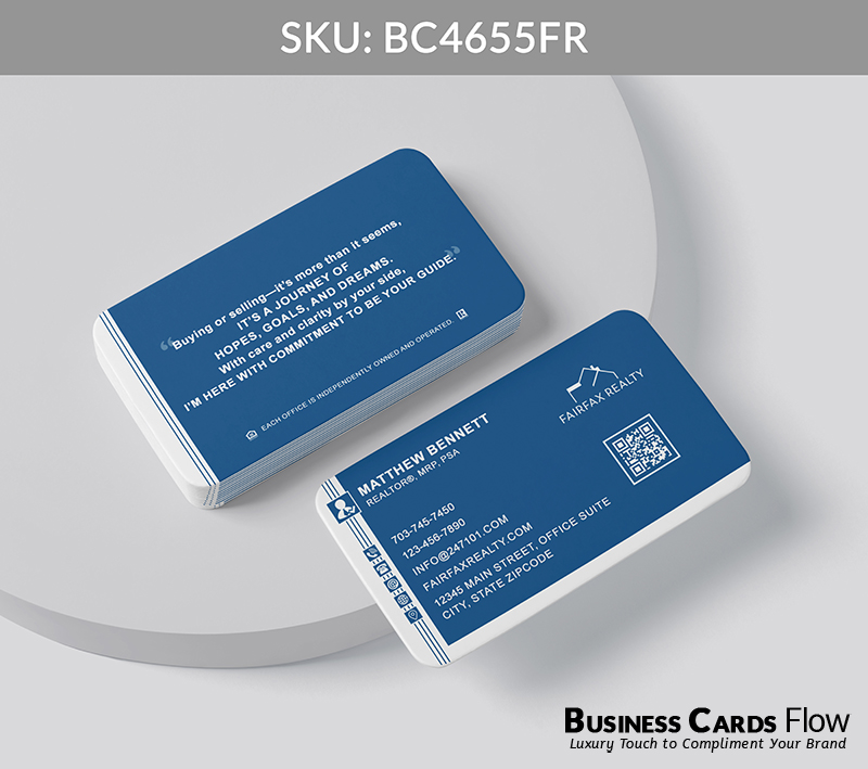 Business Cards Flow Fairfax Realty Business Cards BC4655FR Style 20 - Business Cards Flow - Choose from premium paper stocks, shapes and sizes. Custom cards, made your way. Shop Now! Custom premium business cards ship free.