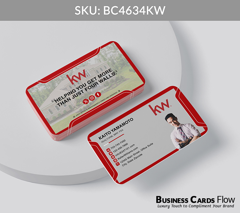 Business Cards Flow Keller Williams Business Cards BC4634KW Style 20 - Business Cards Flow - Choose from premium paper stocks, shapes and sizes. Custom cards, made your way. Shop Now! Custom premium business cards ship free.