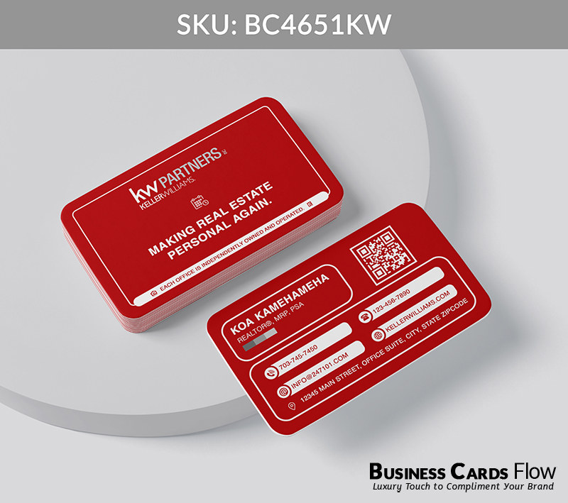 Business Cards Flow Keller Williams Business Cards BC4651KW Style 20 - Business Cards Flow - Choose from premium paper stocks, shapes and sizes. Custom cards, made your way. Shop Now! Custom premium business cards ship free.