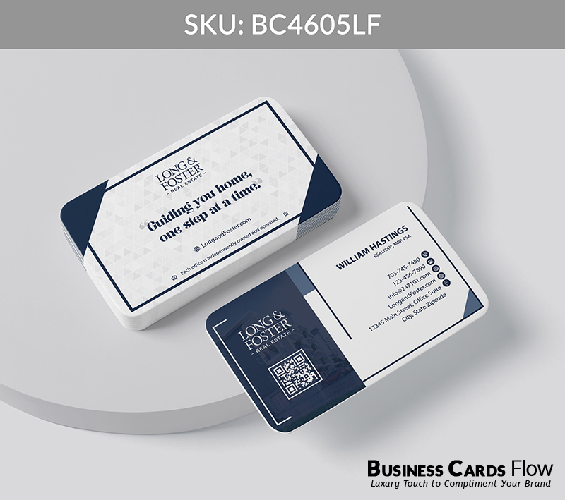 Business Cards Flow Long and Foster Business Cards BC4605LF Style 20 - Business Cards Flow - Choose from premium paper stocks, shapes and sizes. Custom cards, made your way. Shop Now! Custom premium business cards ship free.