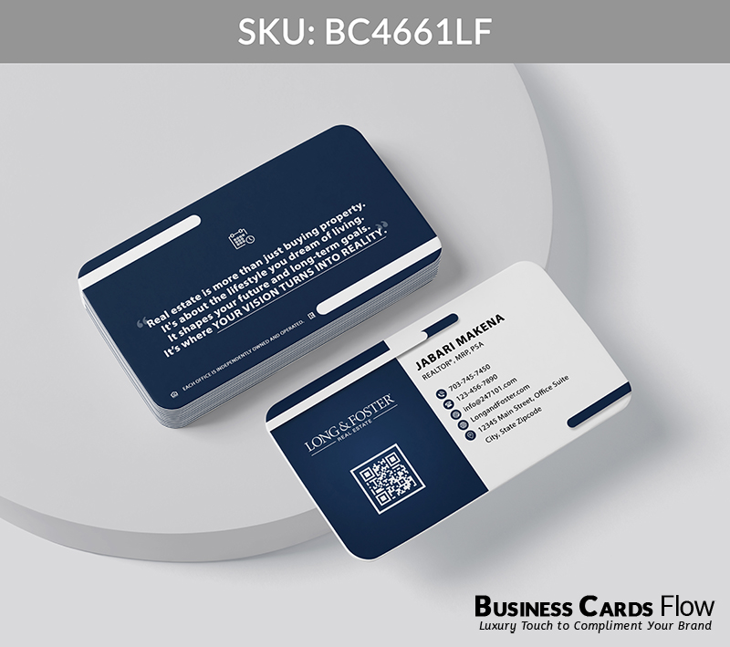 Business Cards Flow Long and Foster Business Cards BC4661LF Style 20 - Business Cards Flow - Choose from premium paper stocks, shapes and sizes. Custom cards, made your way. Shop Now! Custom premium business cards ship free.