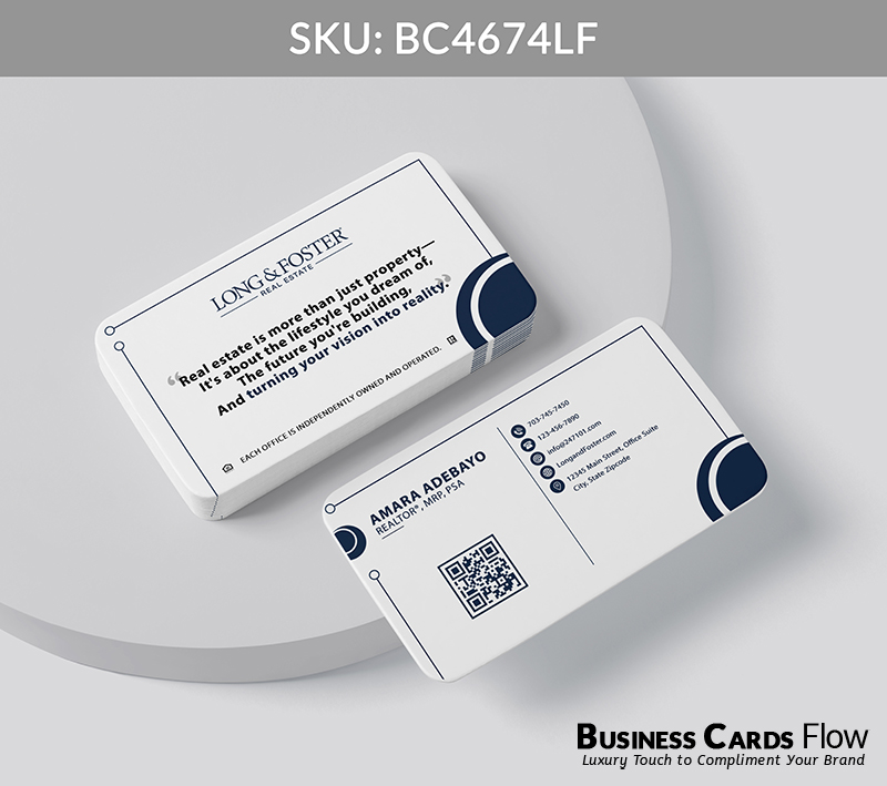 Business Cards Flow Long and Foster Business Cards BC4674LF Style 20 - Business Cards Flow - Choose from premium paper stocks, shapes and sizes. Custom cards, made your way. Shop Now! Custom premium business cards ship free.