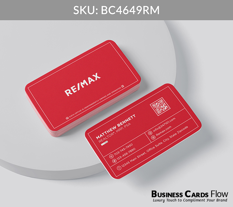 Business Cards Flow Remax Business Cards BC4649RM Style 20 - Business Cards Flow - Choose from premium paper stocks, shapes and sizes. Custom cards, made your way. Shop Now! Custom premium business cards ship free.