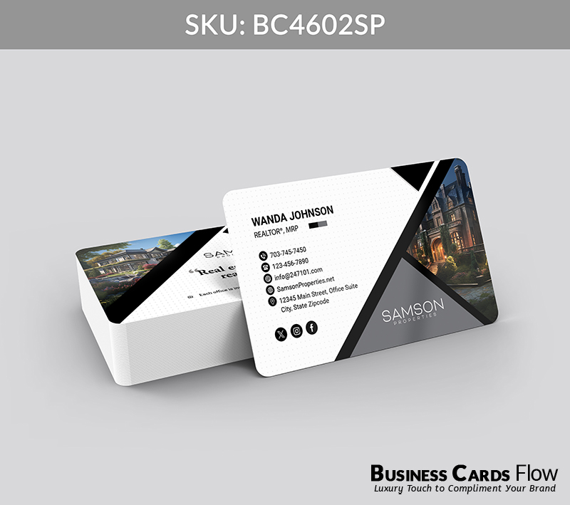 Business Cards Flow Samson Properties Business Cards BC4602SP Style 23 - Choose from premium paper stocks, shapes and sizes. Custom cards, made your way. Shop Now! Custom premium business cards ship free. samson properties business cards - BC4602SP - Style 23