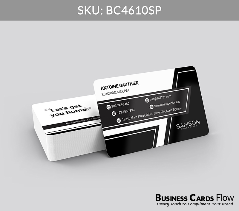 Business Cards Flow Samson Properties Business Cards BC4610SP Style 23 - Choose from premium paper stocks, shapes and sizes. Custom cards, made your way. Shop Now! Custom premium business cards ship free. samson properties business cards - BC4610SP - Style 23
