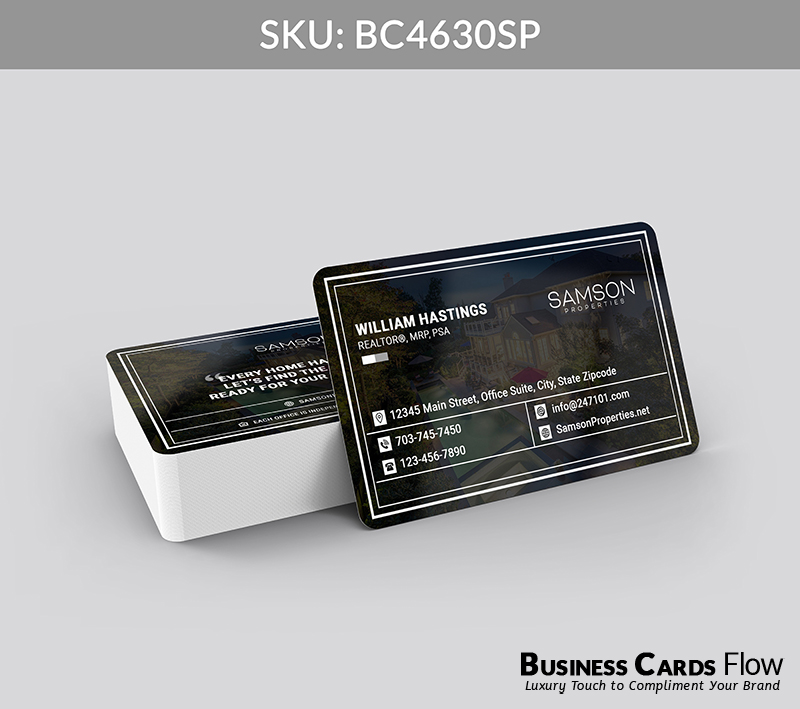 Business Cards Flow Samson Properties Business Cards BC4630SP Style 23 - Choose from premium paper stocks, shapes and sizes. Custom cards, made your way. Shop Now! Custom premium business cards ship free. samson properties business cards - BC4630SP - Style 23
