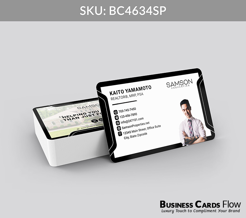 Business Cards Flow Samson Properties Business Cards BC4634SP Style 23 - Choose from premium paper stocks, shapes and sizes. Custom cards, made your way. Shop Now! Custom premium business cards ship free. samson properties business cards - BC4634SP - Style 23