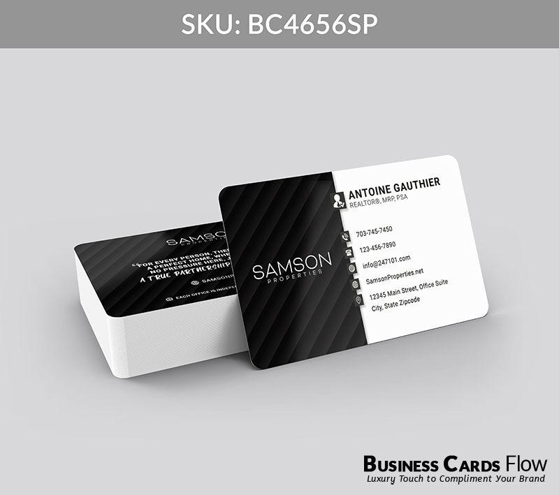 Business Cards Flow Samson Properties Business Cards BC4656SP Style 23 - Choose from premium paper stocks, shapes and sizes. Custom cards, made your way. Shop Now! Custom premium business cards ship free. samson properties business cards - BC4656SP - Style 23