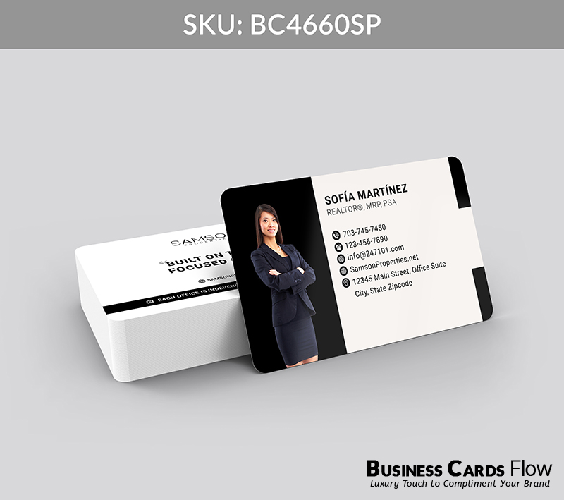 Business Cards Flow Samson Properties Business Cards BC4660SP Style 23 - Choose from premium paper stocks, shapes and sizes. Custom cards, made your way. Shop Now! Custom premium business cards ship free. samson properties business cards - BC4660SP - Style 23