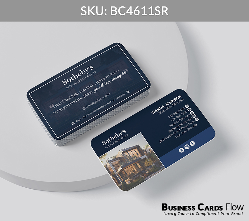 Business Cards Flow Sotheby Realty Business Cards BC4611SR Style 20 - Business Cards Flow - Choose from premium paper stocks, shapes and sizes. Custom cards, made your way. Shop Now! Custom premium business cards ship free.