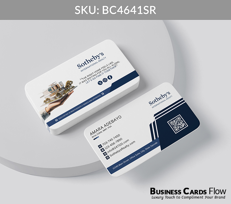 Business Cards Flow Sotheby Realty Business Cards BC4641SR Style 20 - Business Cards Flow - Choose from premium paper stocks, shapes and sizes. Custom cards, made your way. Shop Now! Custom premium business cards ship free.
