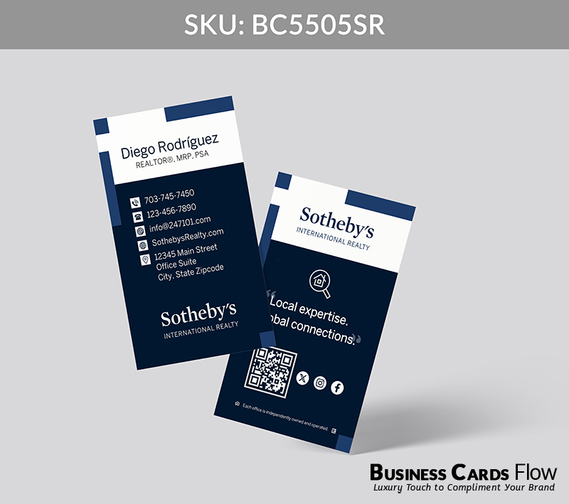 Business Cards Flow Sotheby Realty Business Cards BC5505SR Style 30 - Business Cards Flow - Choose from premium paper stocks, shapes and sizes. Custom cards, made your way. Shop Now! Custom premium business cards ship free.
