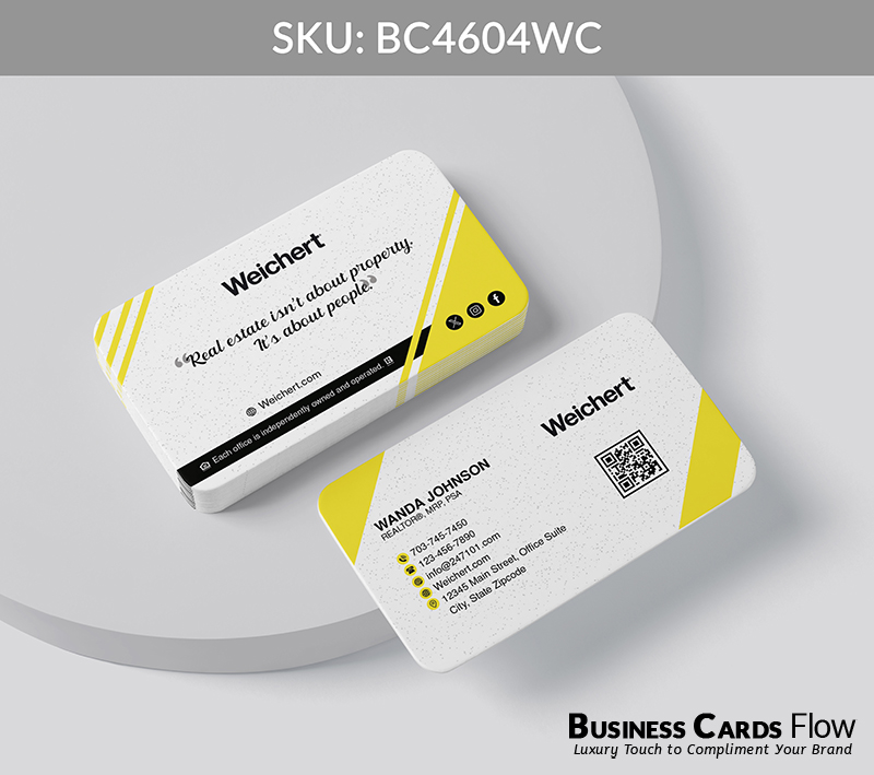 Business Cards Flow Weichert Business Cards BC4604WC Style 20 - Business Cards Flow - Choose from premium paper stocks, shapes and sizes. Custom cards, made your way. Shop Now! Custom premium business cards ship free.