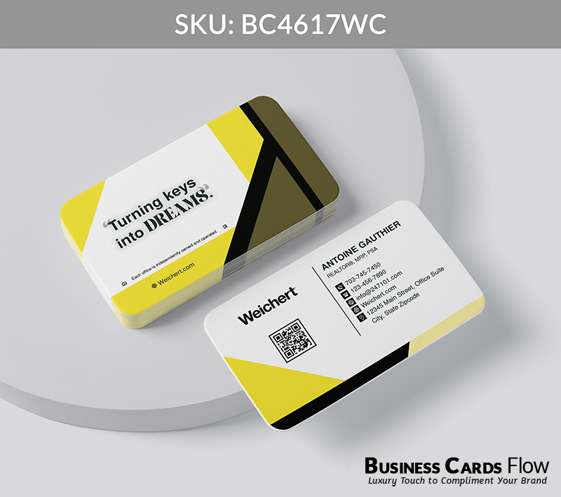 Business Cards Flow Weichert Business Cards BC4617WC Style 20 - Business Cards Flow - Choose from premium paper stocks, shapes and sizes. Custom cards, made your way. Shop Now! Custom premium business cards ship free.