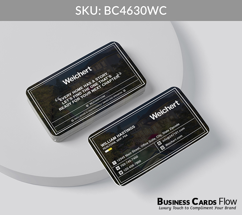 Business Cards Flow Weichert Business Cards BC4630WC Style 20 - Business Cards Flow - Choose from premium paper stocks, shapes and sizes. Custom cards, made your way. Shop Now! Custom premium business cards ship free.