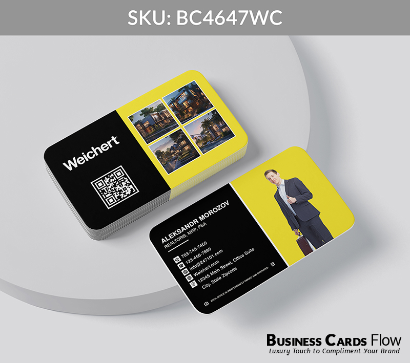 Business Cards Flow Weichert Business Cards BC4647WC Style 20 - Business Cards Flow - Choose from premium paper stocks, shapes and sizes. Custom cards, made your way. Shop Now! Custom premium business cards ship free.