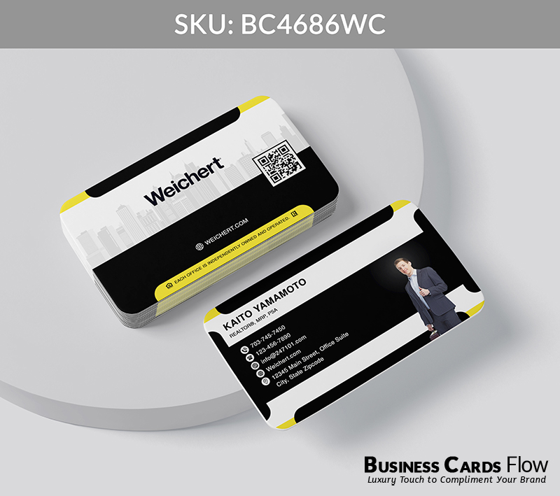 Business Cards Flow Weichert Business Cards BC4686WC Style 20 - Business Cards Flow - Choose from premium paper stocks, shapes and sizes. Custom cards, made your way. Shop Now! Custom premium business cards ship free.
