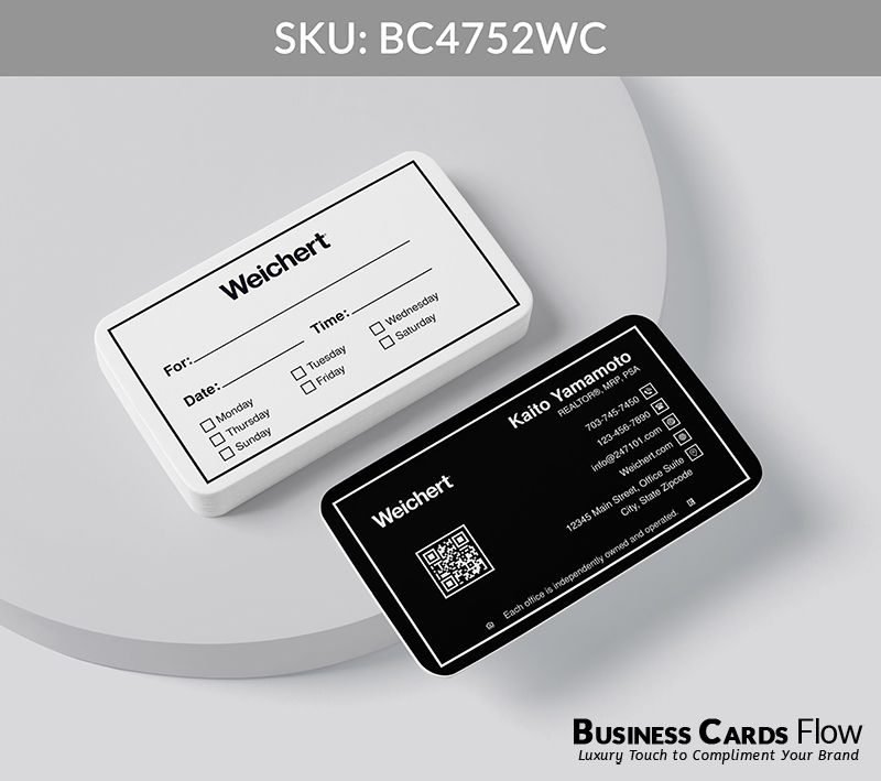 Business Cards Flow Weichert Business Cards BC4752WC Style 20 - Business Cards Flow - Choose from premium paper stocks, shapes and sizes. Custom cards, made your way. Shop Now! Custom premium business cards ship free.