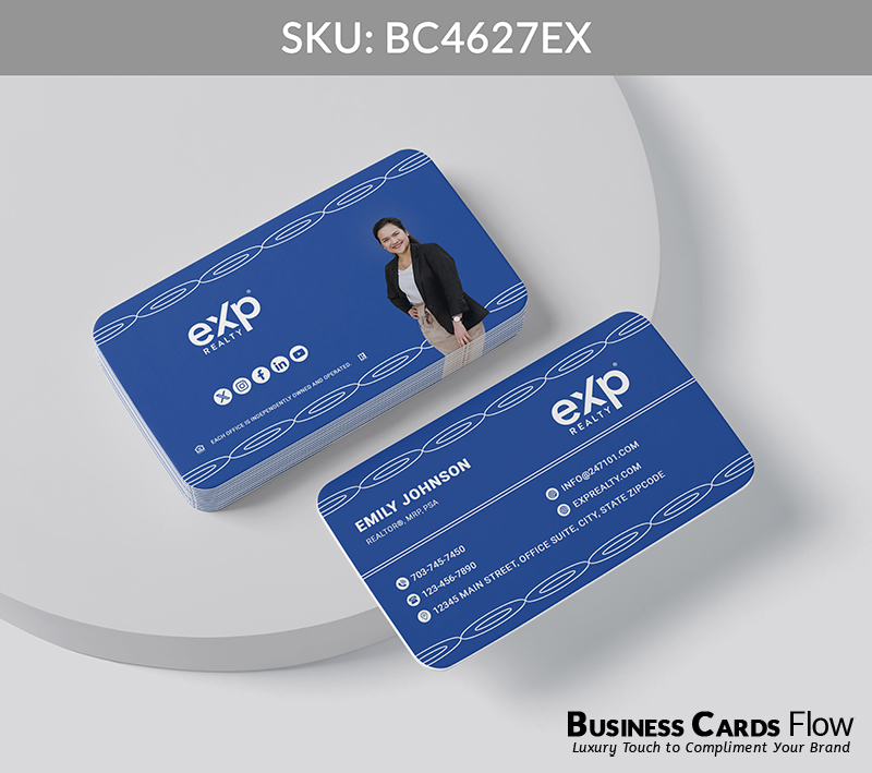 Business Cards Flow eXp Realty Business Cards BC4627EX Style 20 - Business Cards Flow - Choose from premium paper stocks, shapes and sizes. Custom cards, made your way. Shop Now! Custom premium business cards ship free.