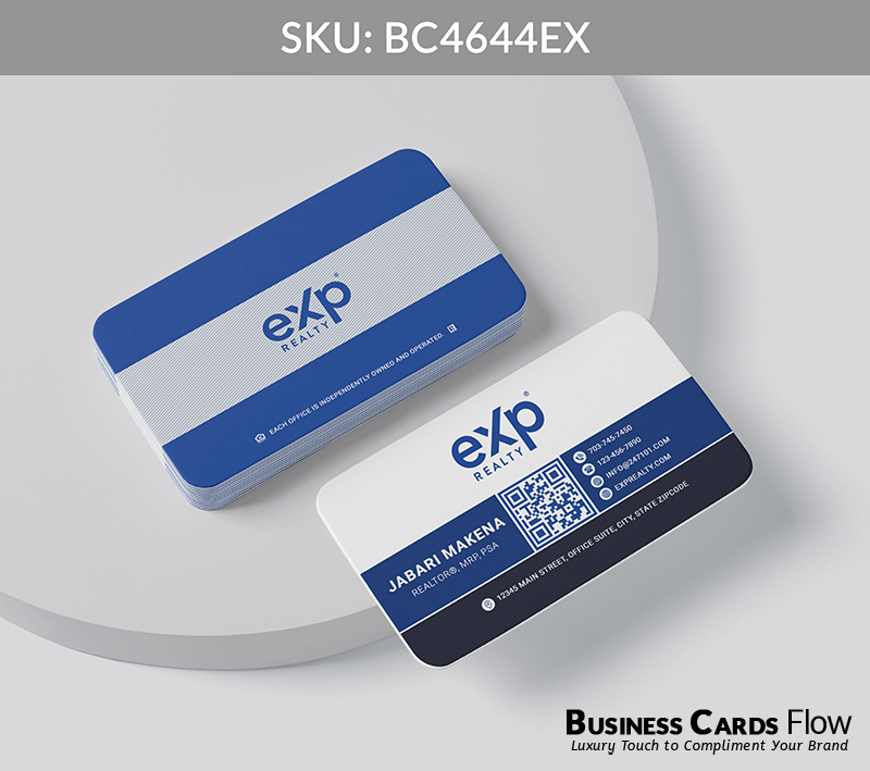 Business Cards Flow eXp Realty Business Cards BC4644EX Style 20 - Business Cards Flow - Choose from premium paper stocks, shapes and sizes. Custom cards, made your way. Shop Now! Custom premium business cards ship free.