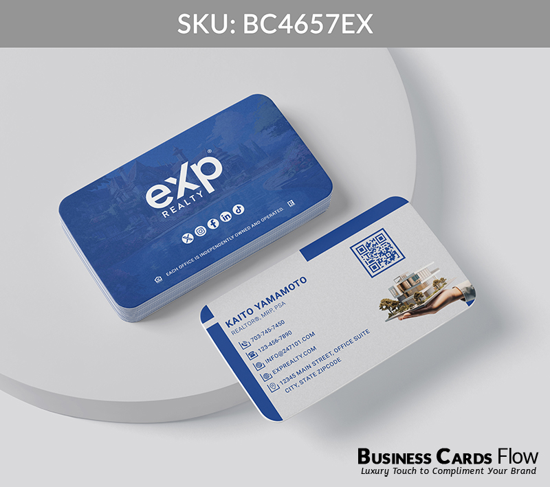 Business Cards Flow eXp Realty Business Cards BC4657EX Style 20 - Business Cards Flow - Choose from premium paper stocks, shapes and sizes. Custom cards, made your way. Shop Now! Custom premium business cards ship free.