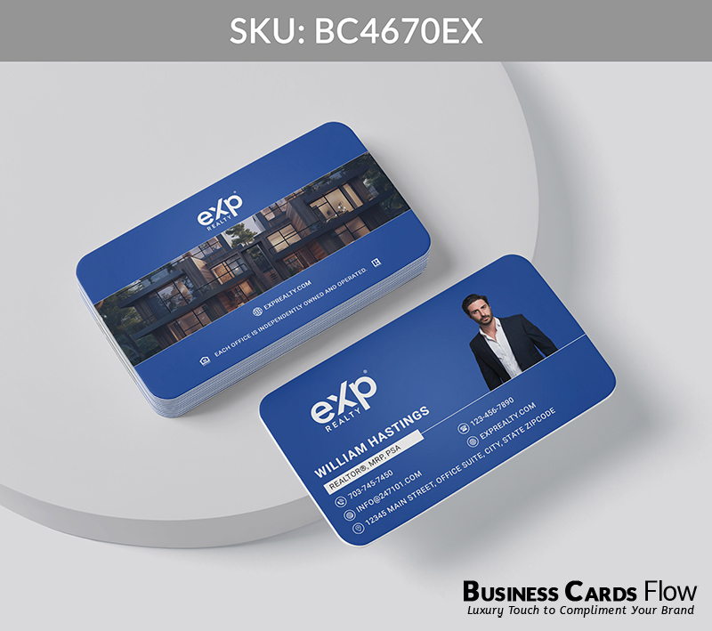 Business Cards Flow eXp Realty Business Cards BC4670EX Style 20 - Business Cards Flow - Choose from premium paper stocks, shapes and sizes. Custom cards, made your way. Shop Now! Custom premium business cards ship free.