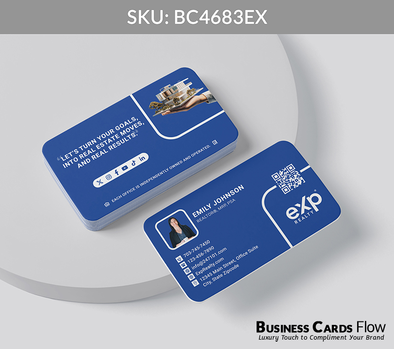 Business Cards Flow eXp Realty Business Cards BC4683EX Style 20 - Business Cards Flow - Choose from premium paper stocks, shapes and sizes. Custom cards, made your way. Shop Now! Custom premium business cards ship free.
