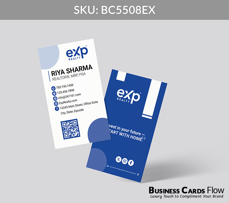 Business Cards Flow eXp Realty Business Cards BC5508EX Style 30 - Business Cards Flow - Choose from premium paper stocks, shapes and sizes. Custom cards, made your way. Shop Now! Custom premium business cards ship free.