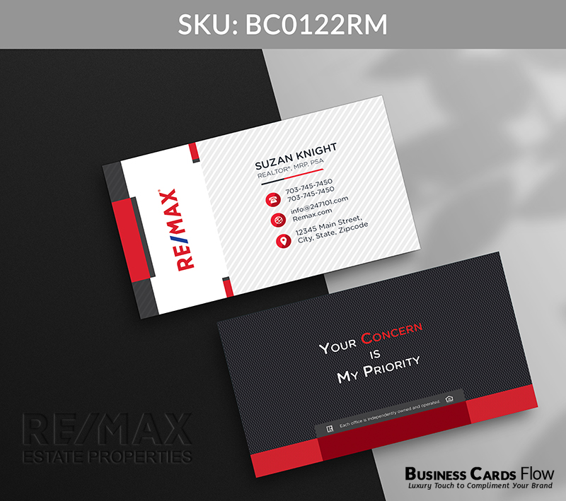 Business Cards Flow Remax Business Cards BC0122RM Style 12 - Choose from premium paper stocks, shapes and sizes. Custom cards, made your way. Shop Now! Custom premium business cards ship free. REMAX Business Cards - BC0122RM Business Cards Flow Remax Business Cards BC0122RM Style 12 - Business Cards Flow - Choose from premium paper stocks, shapes and sizes. Custom cards, made your way. Shop Now! Custom premium business cards ship free.