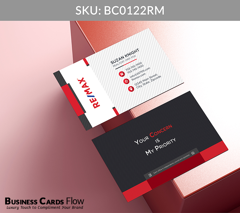 Business Cards Flow Remax Business Cards BC0122RM Style 5 - Choose from premium paper stocks, shapes and sizes. Custom cards, made your way. Shop Now! Custom premium business cards ship free. REMAX Business Cards - BC0122RM Business Cards Flow Remax Business Cards BC0122RM Style 5 - Business Cards Flow - Choose from premium paper stocks, shapes and sizes. Custom cards, made your way. Shop Now! Custom premium business cards ship free.